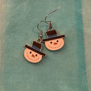 Sale Snowman Charm Earrings, Handmade, Great for stocking stuffers!